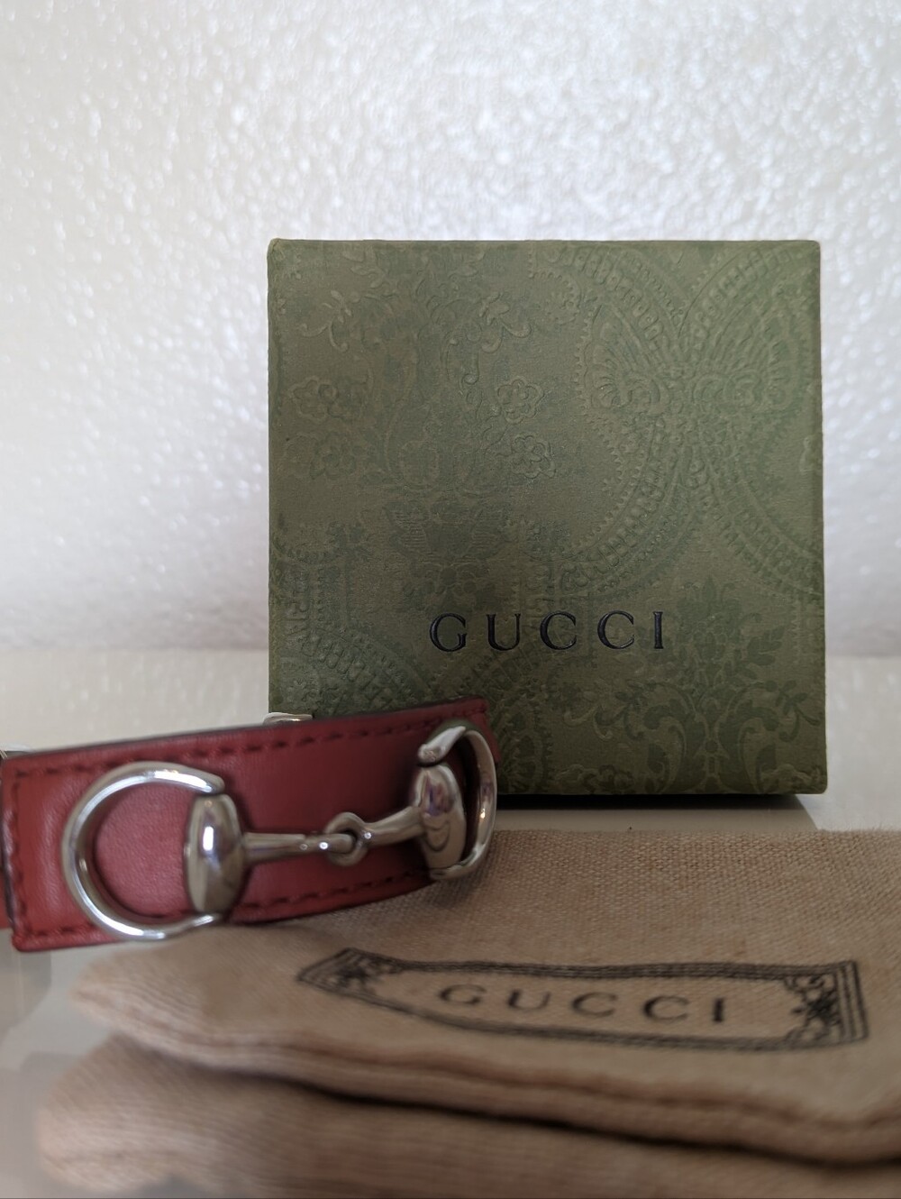 Gucci Red Leather Braided Horsebut Bracelet Like New ๐ - Picture 8 of 11